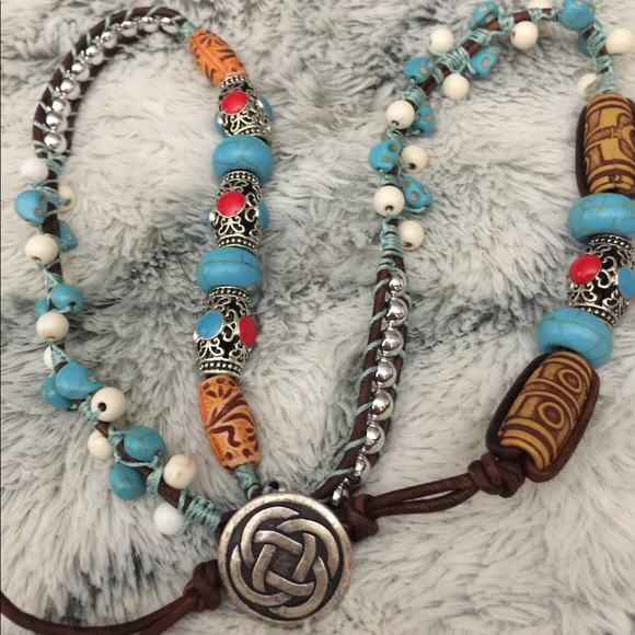 3-WRAP BOHO🥰HANDMADE GENUINE LEATHER BRACELET - Picture 6 of 8